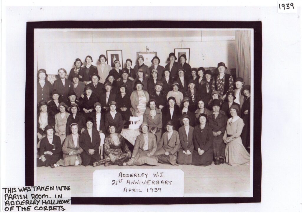 Adderley's Women's Institute 21st Anniversary in April 1939