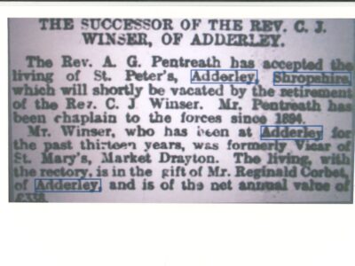 Cutting re the appointment of the Rev Dr Pentreath and photo