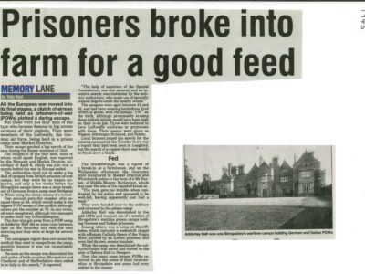 Newspaper cutting - re prisoner break in