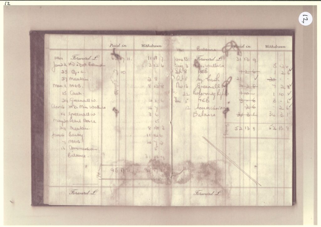 Bank account book