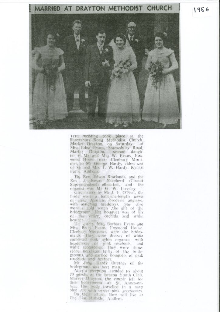 Newspaper cutting - Married at Drayton Methodist Church