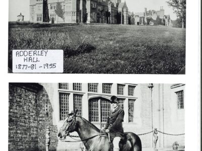 Adderley Hall and R Corbet on horse