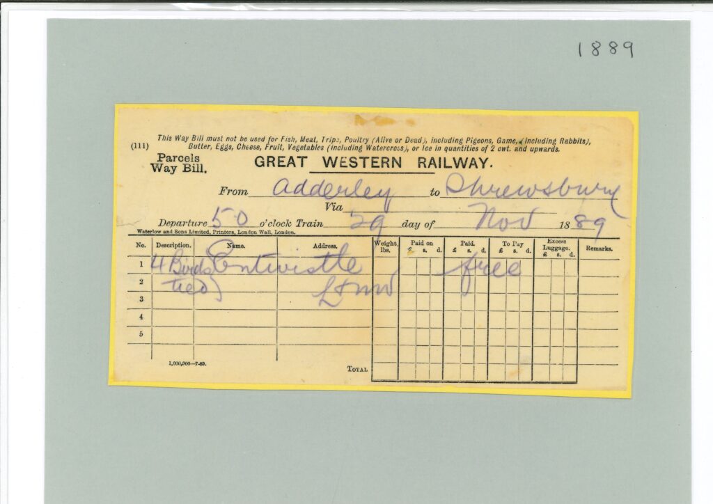 GWR Way Bill