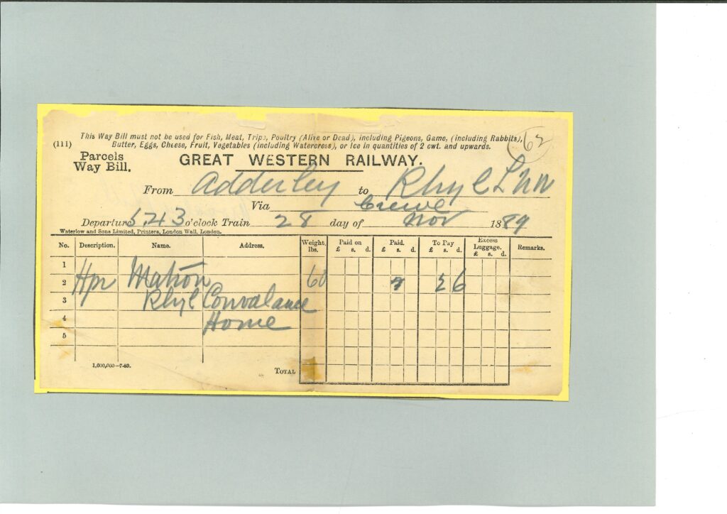 GWR Way Bill