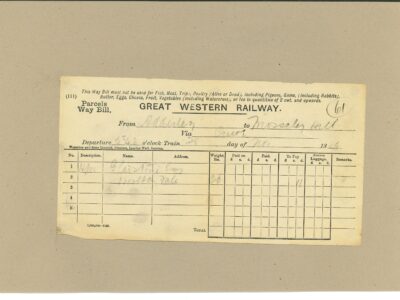 GWR Way Bill