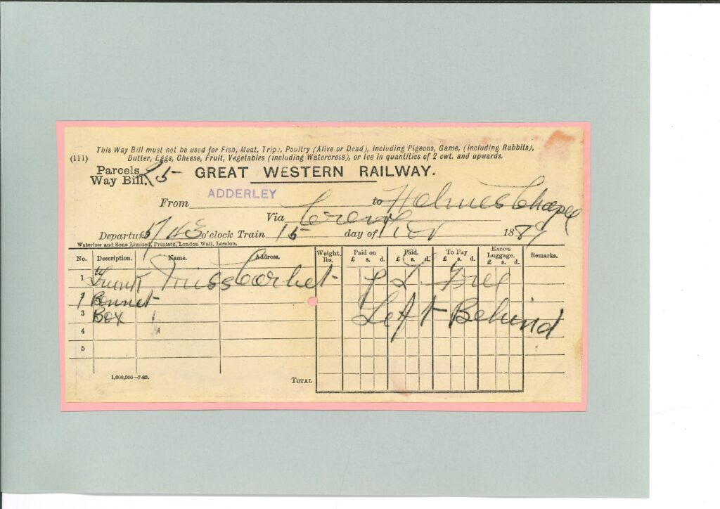 GWR Way Bill