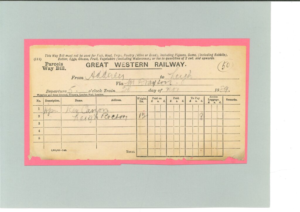 GWR Way Bill