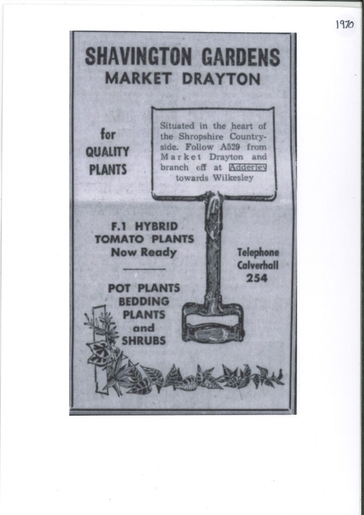 Ad for Shavington Gardens