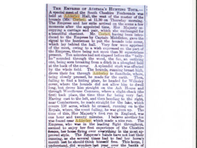 Cutting - The Empress of Austria's Hunting Tour