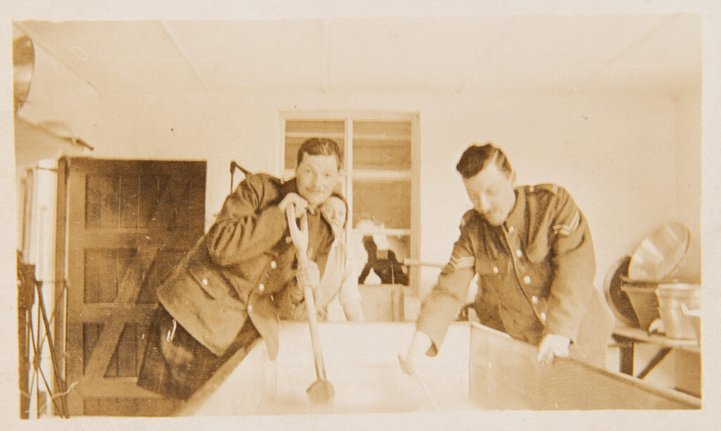 WW1 Soldiers helping making cheese