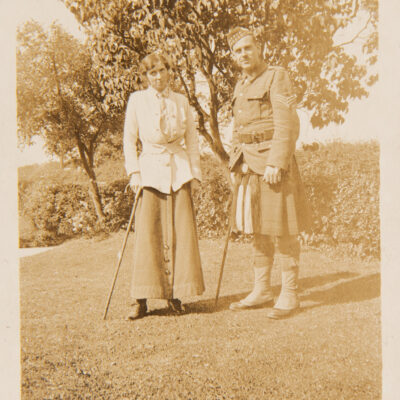 Soldier in Kilt with Lady