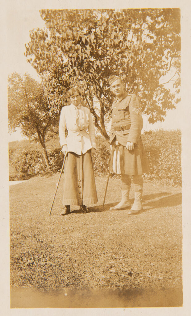 Soldier in Kilt with Lady