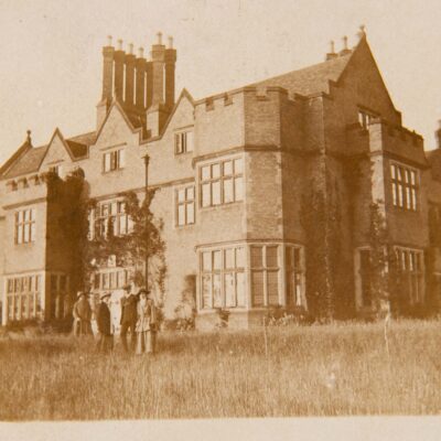 Family group in front of Adderley Hall