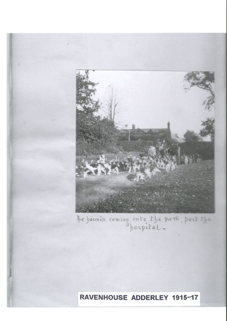 The hounds coming into the park opposite Raven House