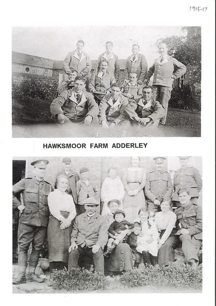 Soldiers and family group at Hawksmoor Farm