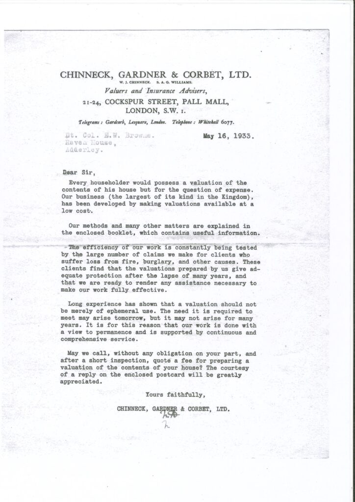Letter from Chinneck