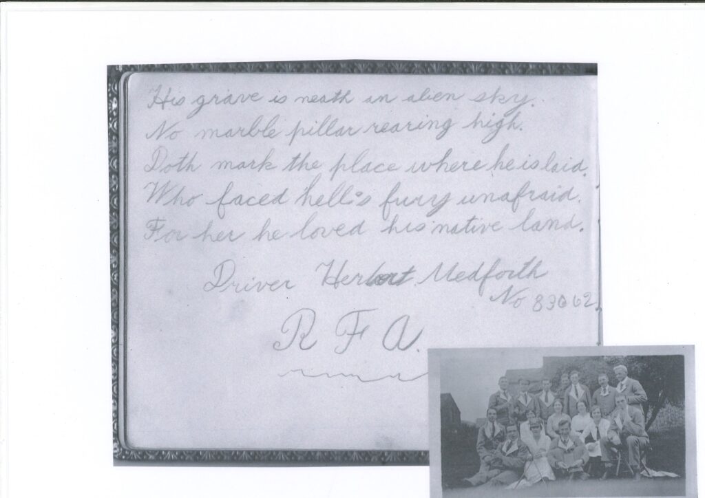 Notes from soldiers at Raven House