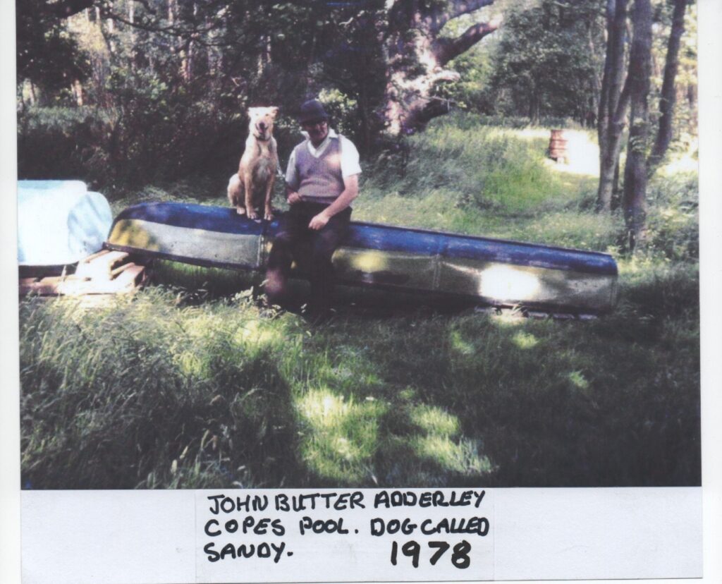John Butter by Copes Pool with Sandy the dog