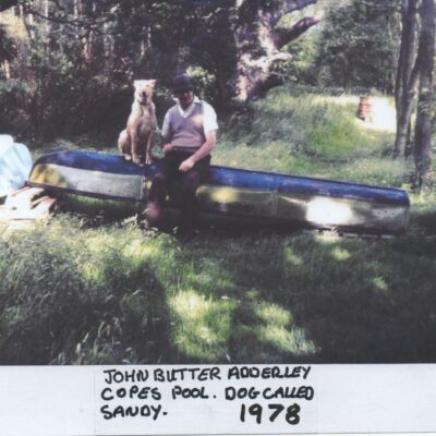 John Butter by Copes Pool with Sandy the dog