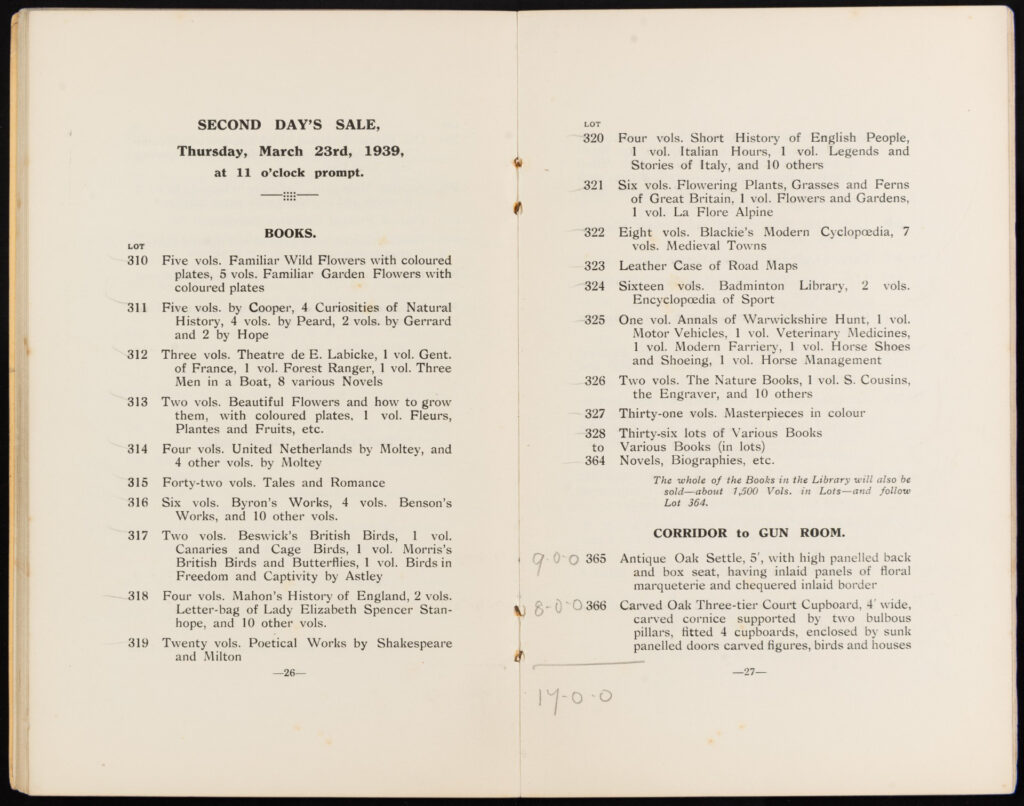 Adderley Hall Sale Catalogue  Books and Gun Room